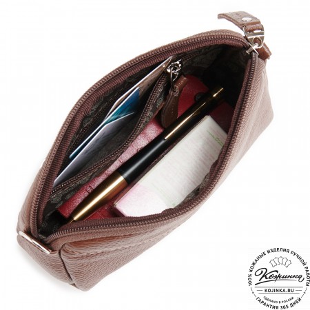 Кожаный клатч "Марта" (светло-коричневый)